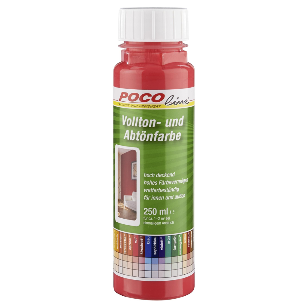 POCOline Vollton- und Abtönfarbe rot ca. 0,25 l
