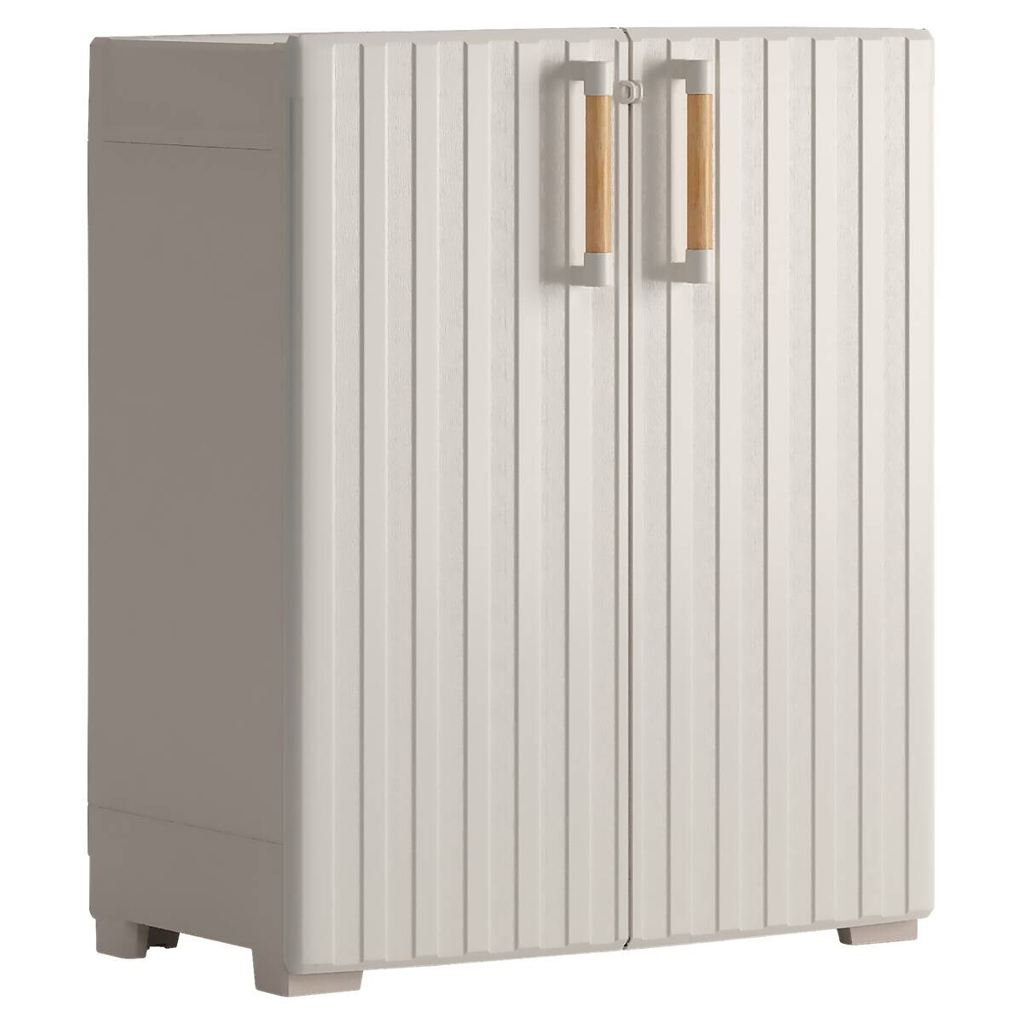 Keter Kunststoffschrank Groove beige Kunststoff B/H/T: ca. 80x98x45 cm