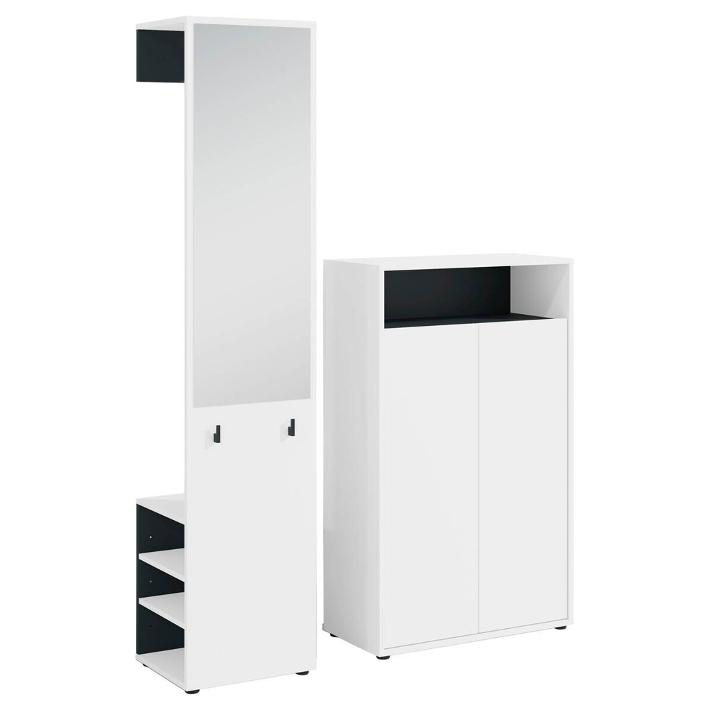 Garderobe Lyon weiß schwarz B/H/T: ca. 70x115x33,5 cm