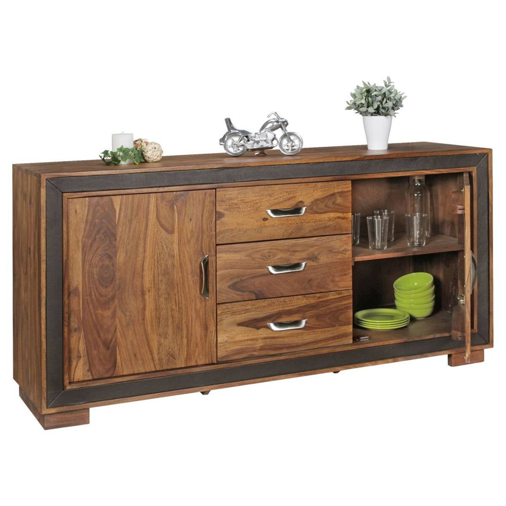 Sideboard natur schwarz B/H/T: ca. 160x80x44 cm