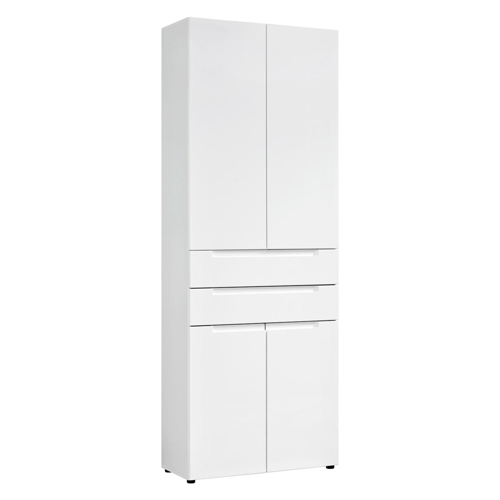 Mehrzweckschrank Mailand 63 weiß weiß Hochglanz B/H/T: ca. 80x218x35 cm