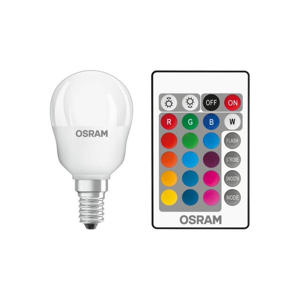 OSRAM LED-Leuchtmittel Tropfen RGBW mit Fernbedienung AC45048 E14