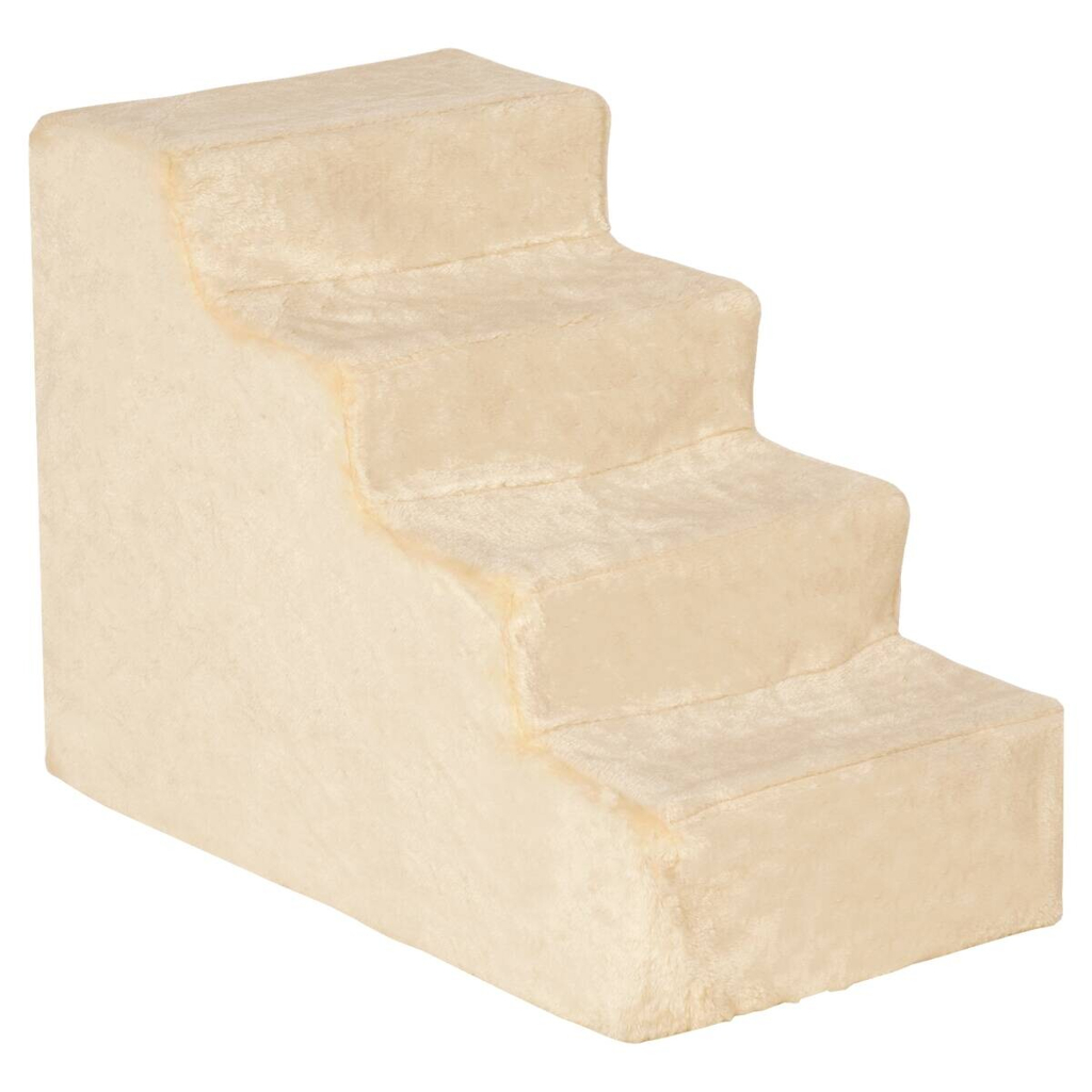 PawHut Haustiertreppe beige Edelstahl B/H/L: ca. 35x44x60 cm