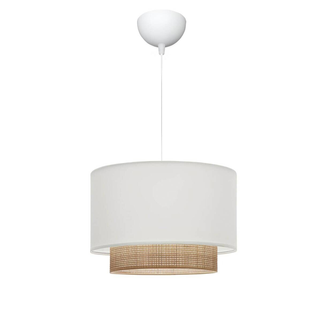 Opviq Pendelleuchte creme Stoff B/H/T/L/D: ca. 30x70x30x30x30 cm E27 1 Brennstellen