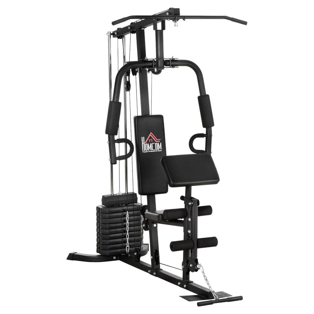 HOMCOM Kraftstation schwarz Stahl B/H/L: ca. 108x200x180 cm