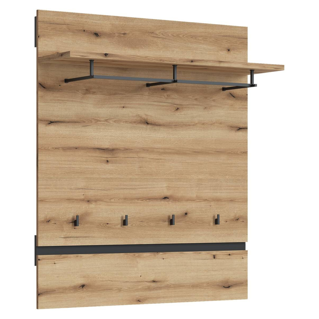 Garderobenpaneel Corte Eiche Evoke Coast Nachbildung anthrazit B/H/T: ca. 100x117x29 cm