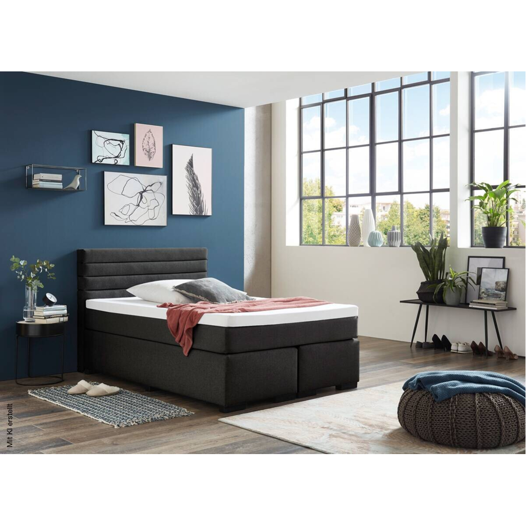 Boxspringbett Kokomo anthrazit Liegefläche B/L: ca. 140x200 cm