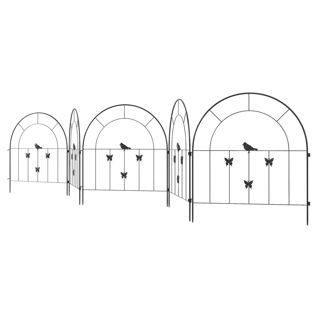Outsunny Gartenzaun schwarz Stahl B/H/L: ca. 1x70x300 cm