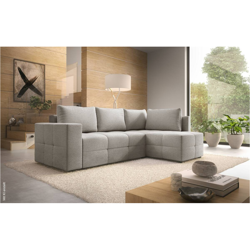 Ecksofa mit Bettfunktion und Bettkasten stone Flachgewebe B/T: ca. 238x167 cm