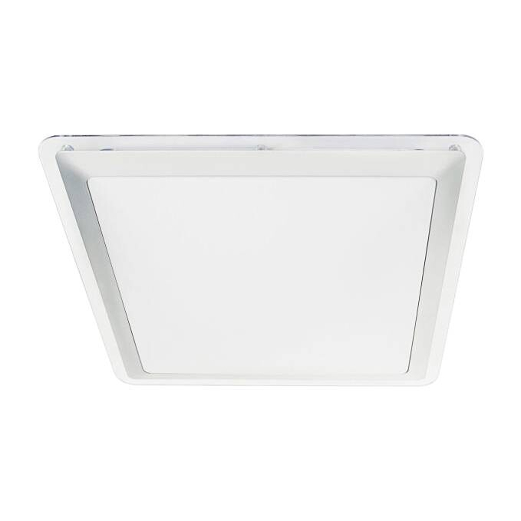 Näve Leuchten LED Deckenleuchte NV1160359 weiß Opal silber Metall Kunststoff B/H/T: ca. 34x8x34 cm null 24 Brennstellen