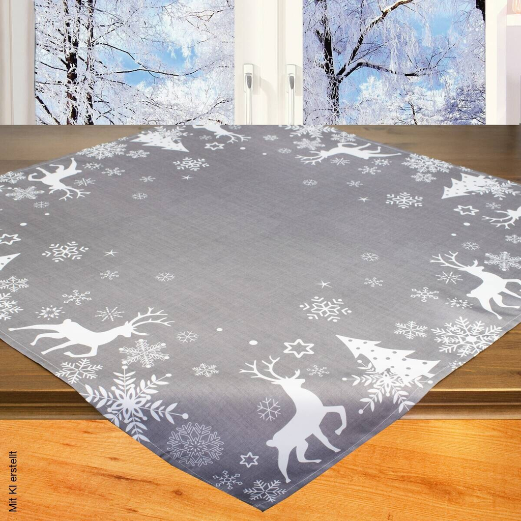 Mitteldecke grau Polyester B/L: ca. 85x85 cm