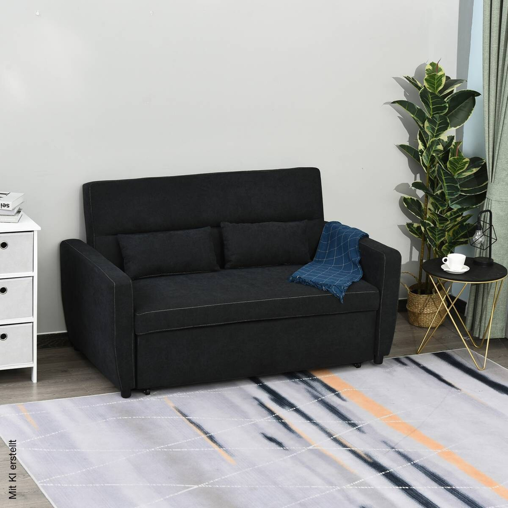 Schlafsofa 833-834 schwarz B/H/T: ca. 148x89x82 cm
