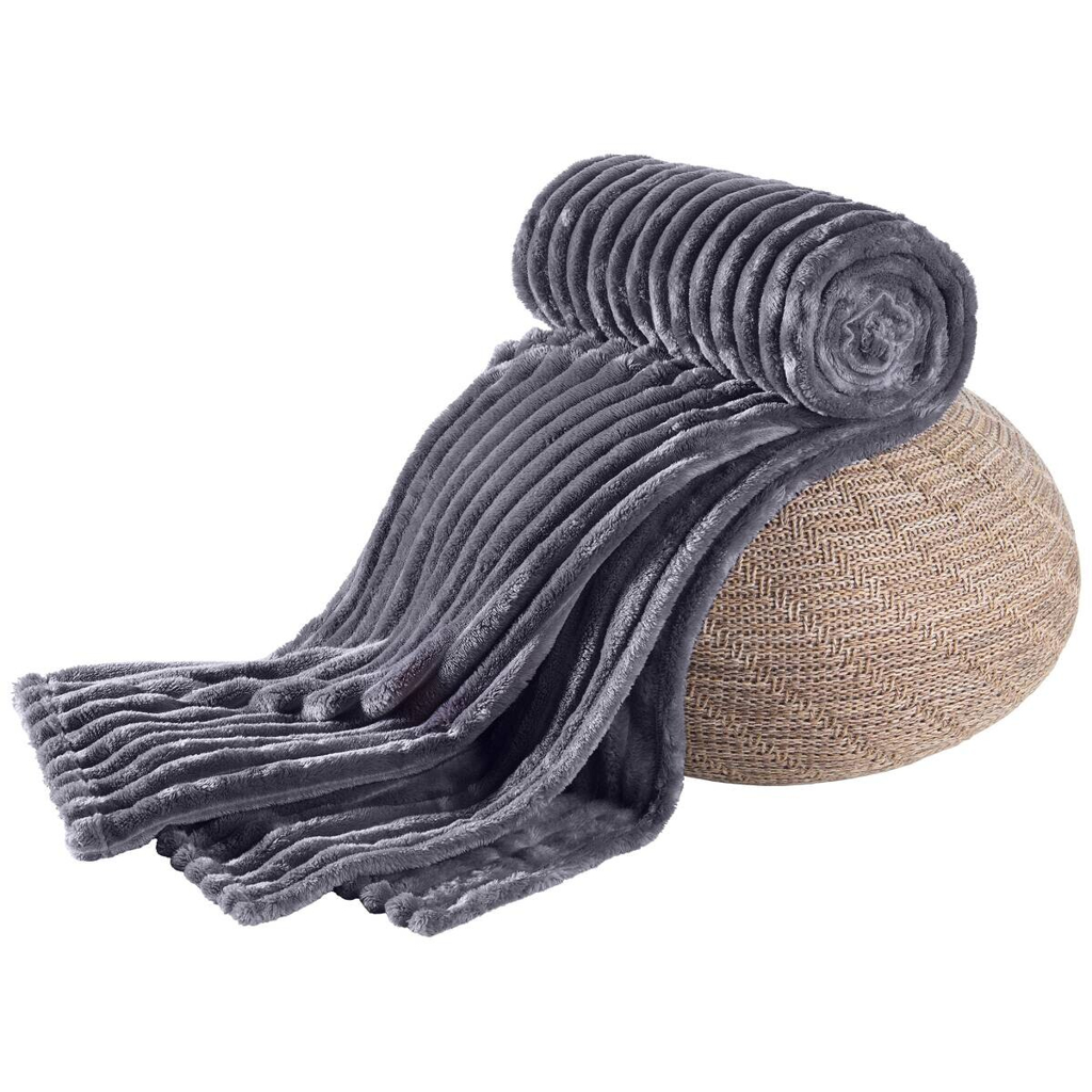 Flanelldecke Cashmere touch anthrazit Polyester B/L: ca. 150x200 cm
