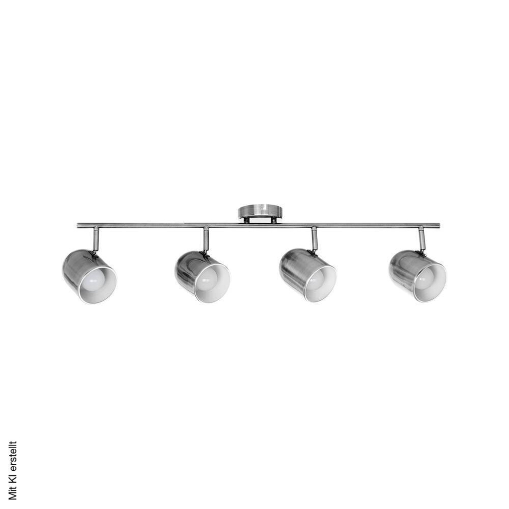 SPOT Light Spotbalken Olivia nickel matt weiß Metall B/H/T: ca. 86x21x10 cm E27 4 Brennstellen