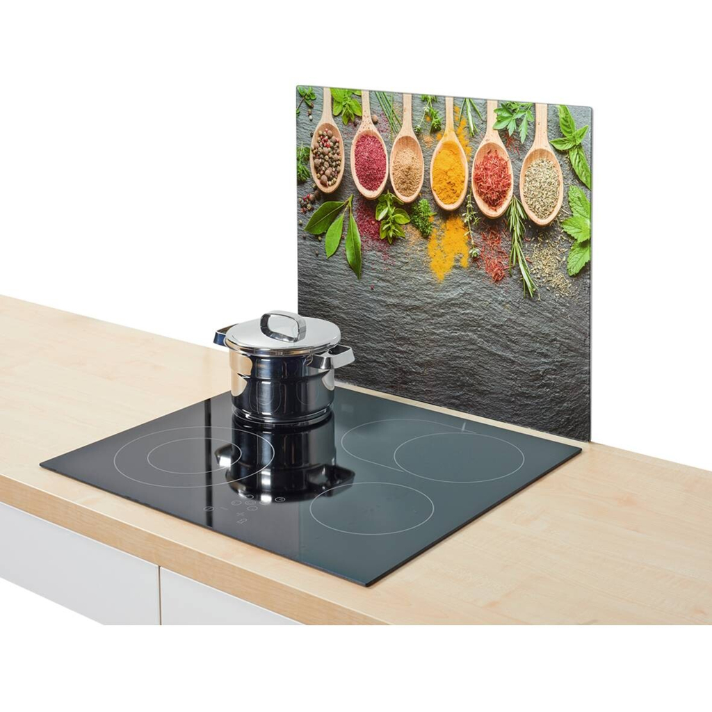 Zeller Herdblende-/Abdeckplatte Spices anthrazit Glas B/H/L: ca. 50x0,8x56 cm