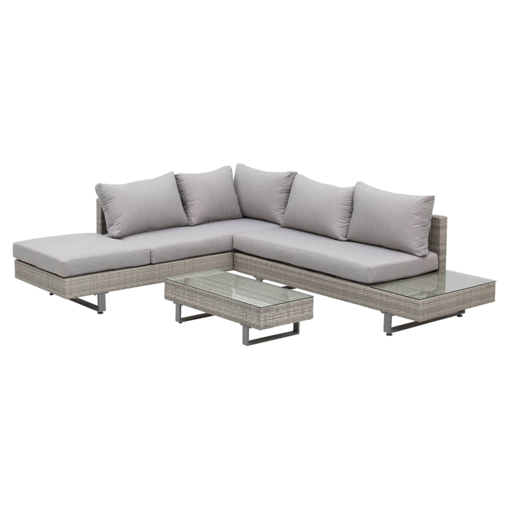 Outsunny Sitzgruppe grau Edelstahl B/H/L: ca. 69x196x59 cm