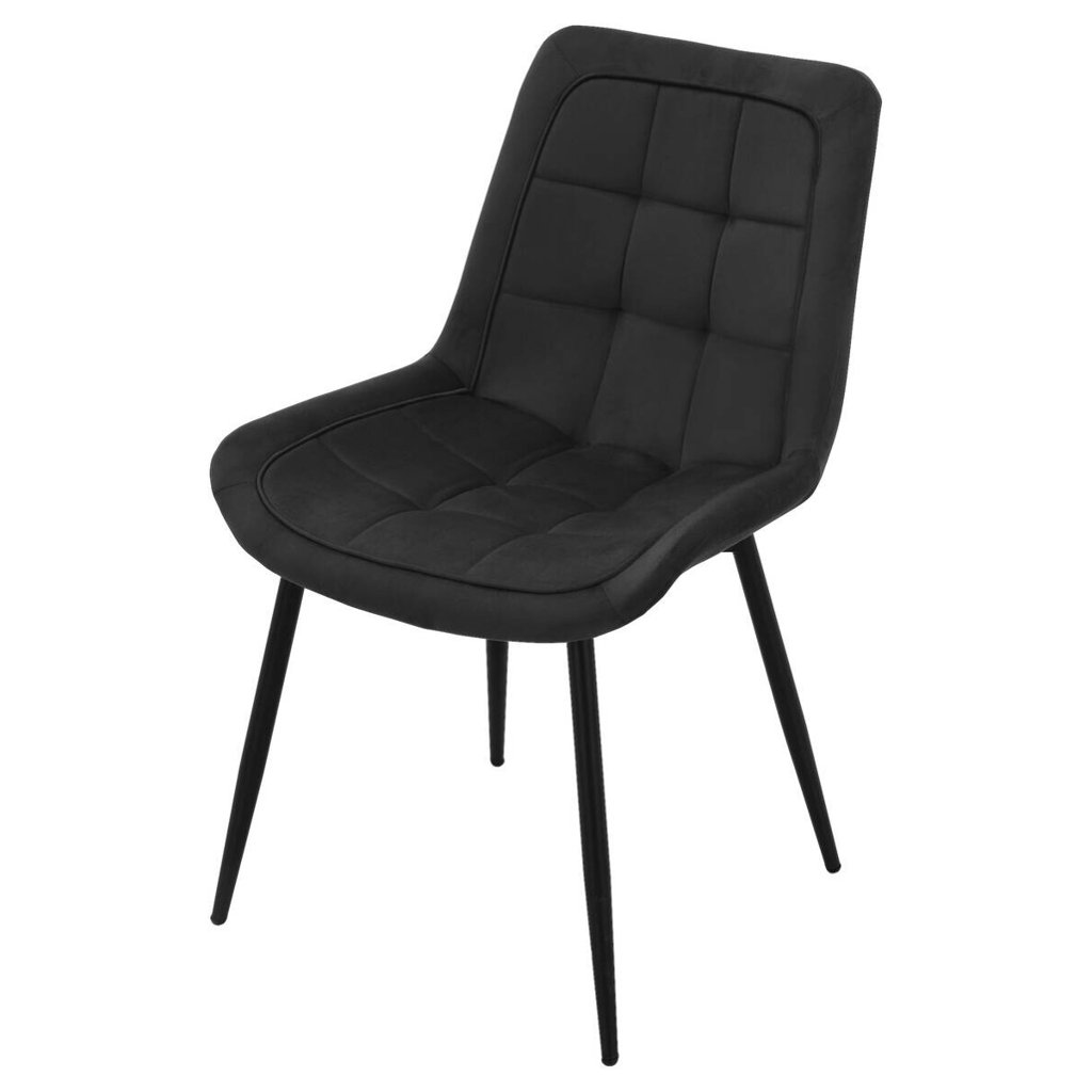 Stuhl KIRA schwarz Samtoptik B/H/T: ca. 59,5x82,5x49 cm