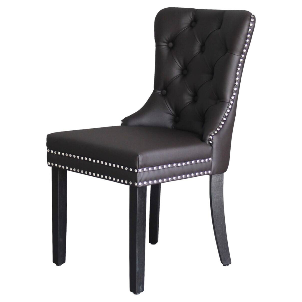 Stuhl DOMINO, 2er-Set schwarz braun Kunstleder B/H/T: ca. 48,5x93x61 cm