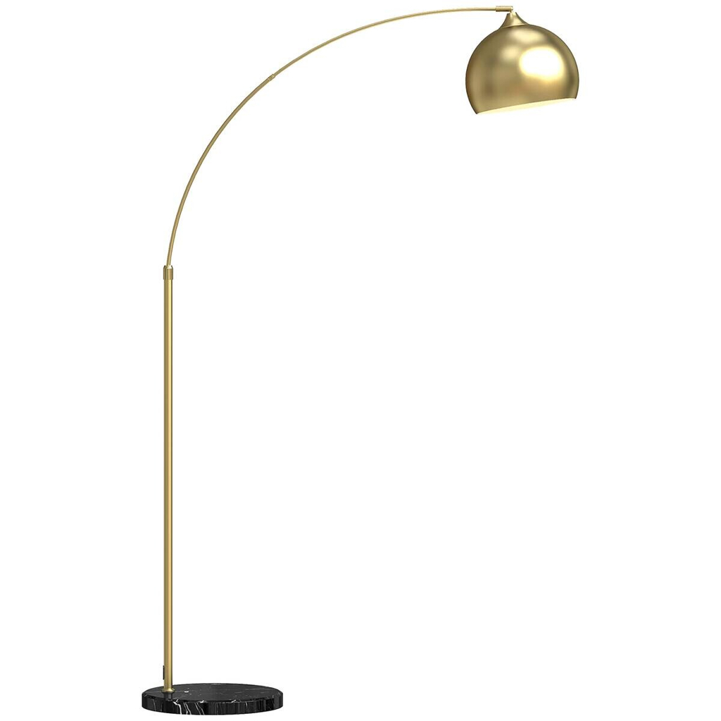 HOMCOM Stehleuchte gold Metall B/H/L: ca. 30x180x115 cm E27 1 Brennstellen