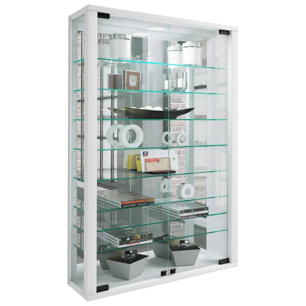 Vitrine Vitrosa weiß Holzwerkstoff Glas B/H/T: ca. 59x91x18 cm