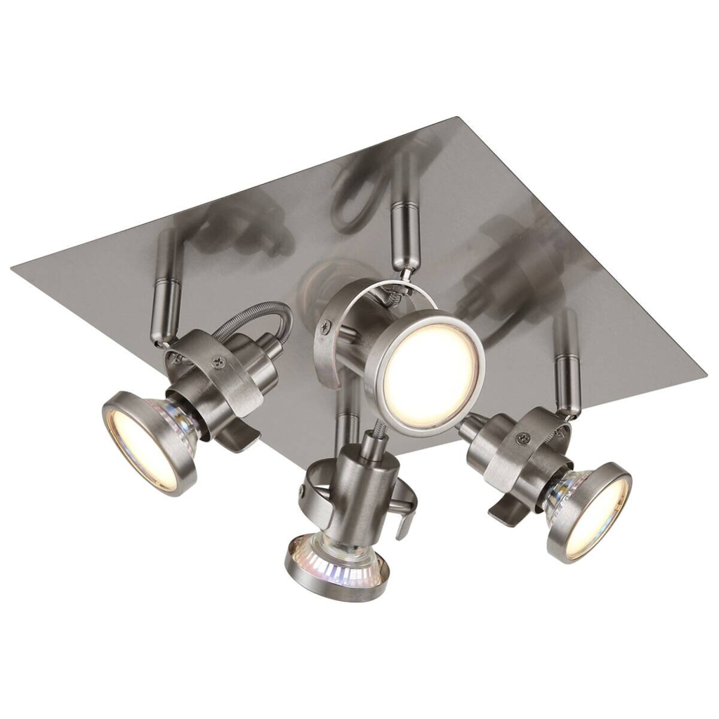 GLOBO Spot Verpax nickel B/H/L: ca. 24x13,2x26 cm GU10 4 Brennstellen