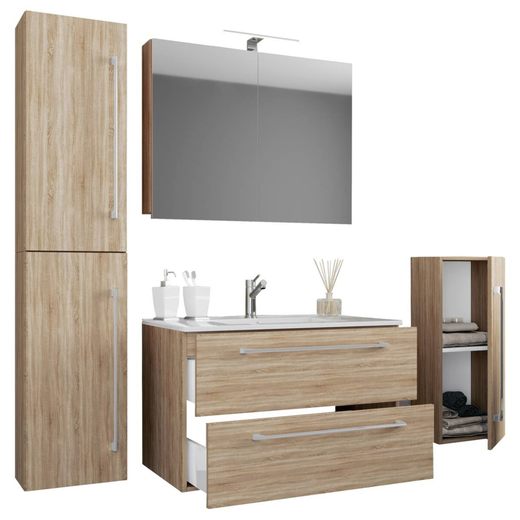 Waschplatz 5tlg-Badinos Eiche Sonoma Nachbildung B/H/T: ca. 60x50x46 cm
