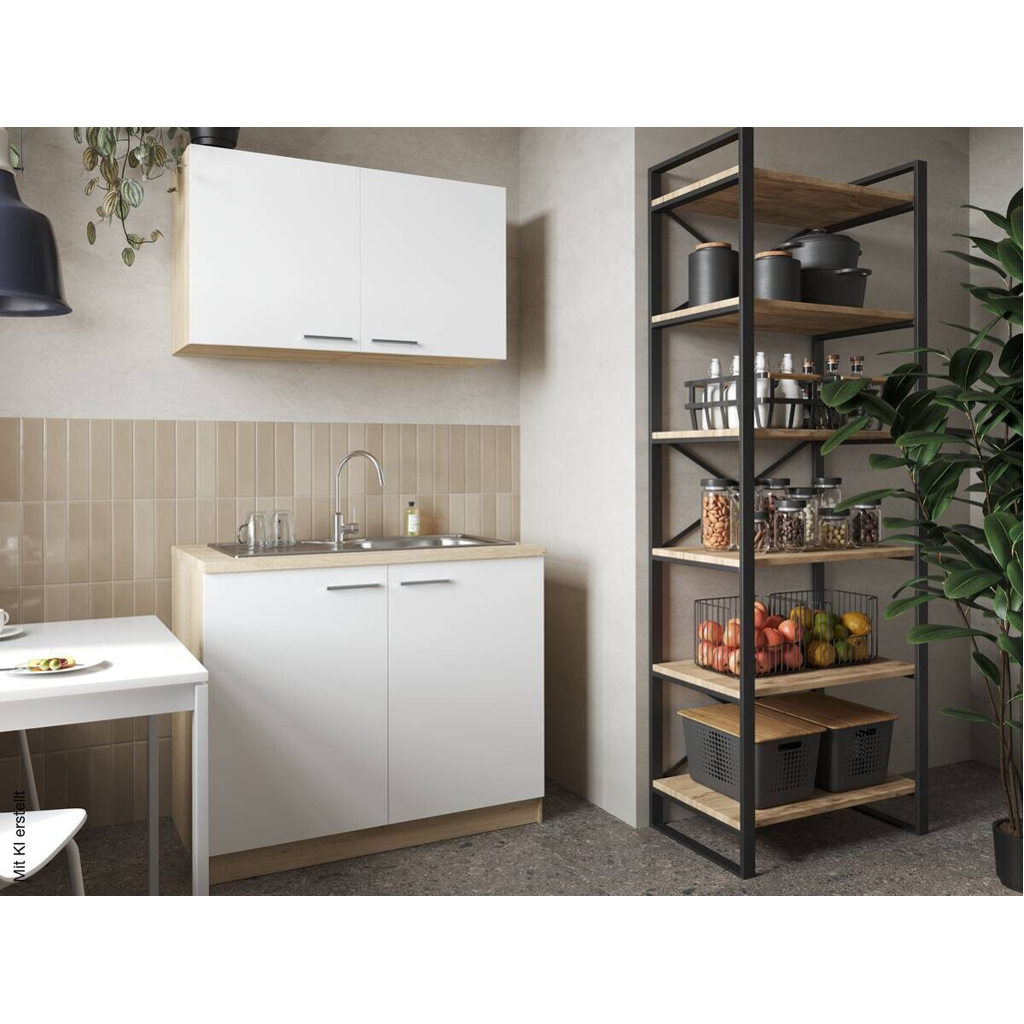 Anbauküchen-Set Merle weiß B/H/T: ca. 100x200x60 cm