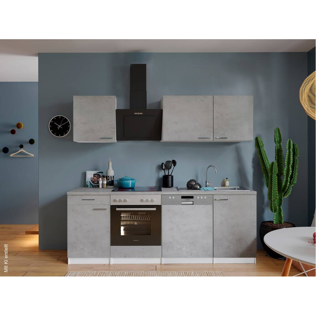 Respekta Küchenblock Malia Beton Optik B/H/T: ca. 220x200x60 cm