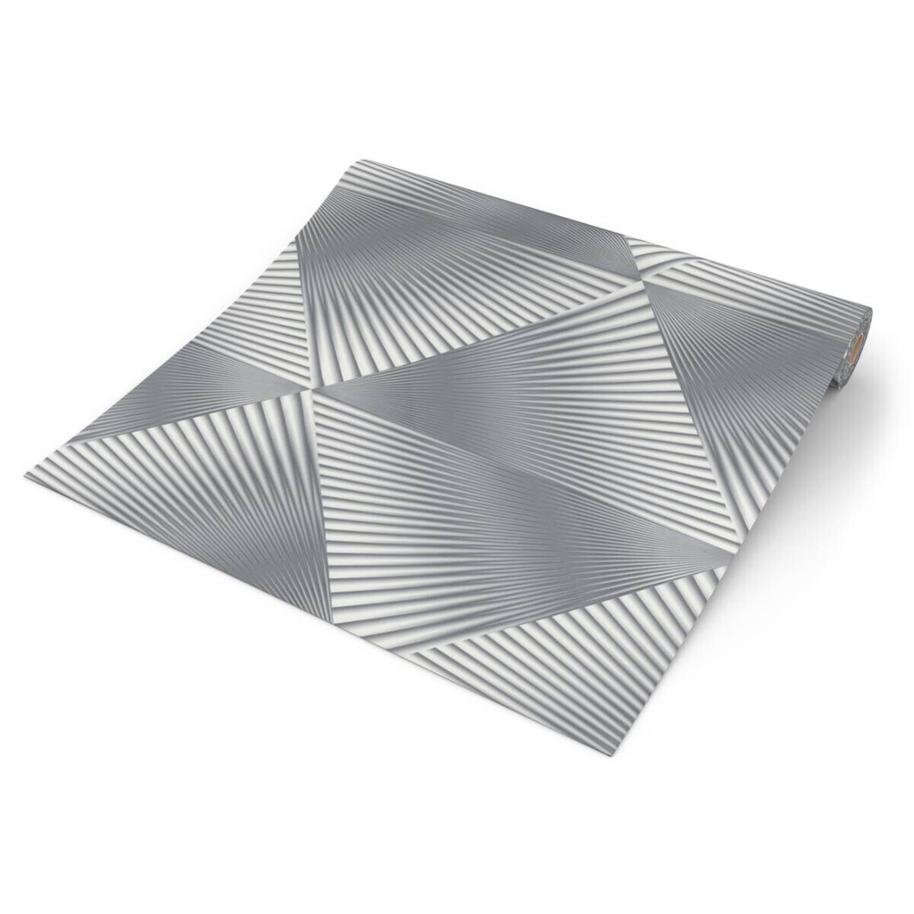 Erismann Vliestapete 3D-Optik grau weiß B/L: ca. 53x1005 cm
