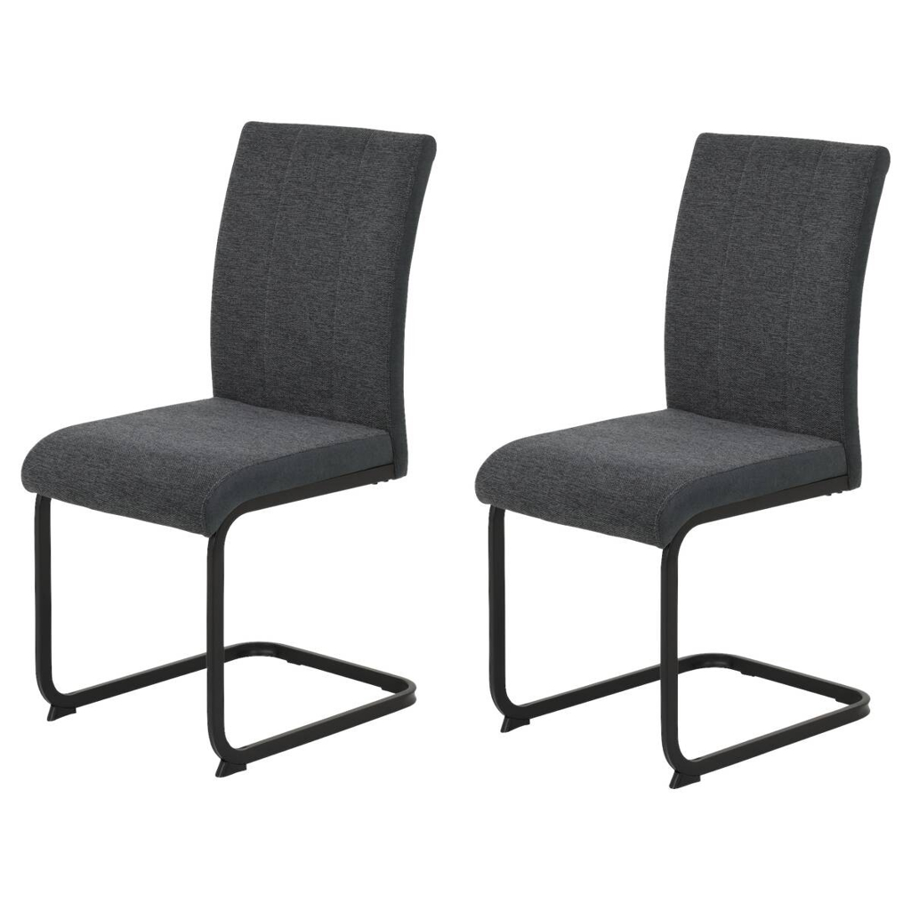 Stuhl 2er Set LINN anthrazit Webstoff B/H/T: ca. 43x92x52 cm