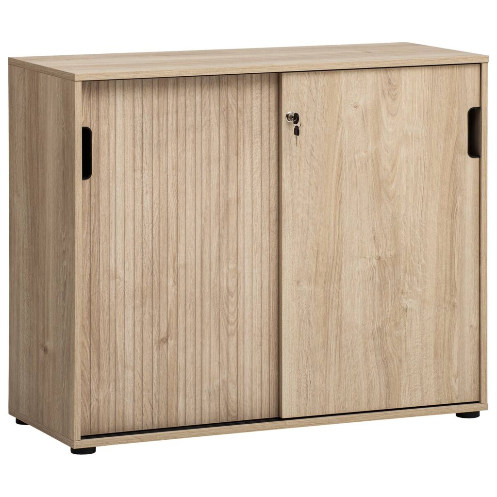 Aktenschrank Emmik weiß matt Eiche Eiche weiß Nachbildung B/H/T: ca. 100,1x83,6x41 cm