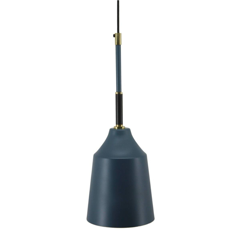 Kayoom Pendelleuchte Camielle 387 dunkelblau Eisen Kupfer B/H/L: ca. 4x30x4 cm E27 1 Brennstellen