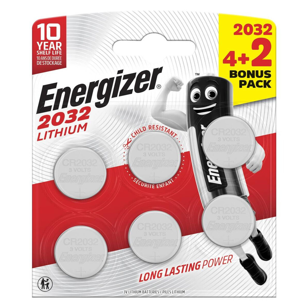Energizer Knopfzelle Lithium CR2032 6er Pack