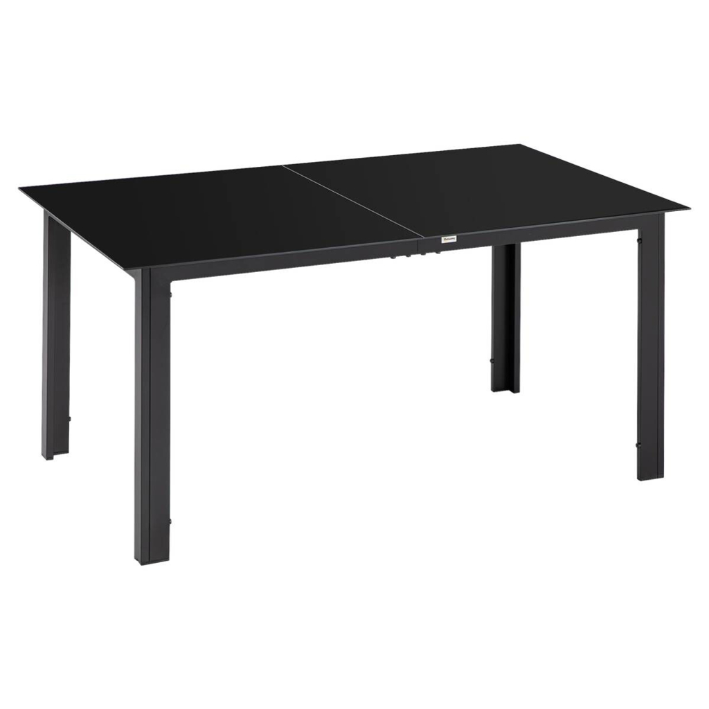 Gartentisch schwarz Aluminium B/H/L: ca. 90x74x150 cm