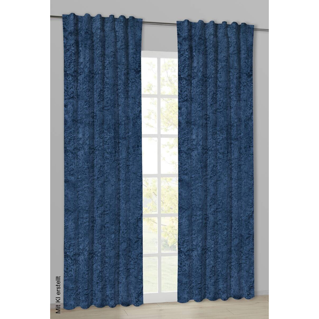 Thermovorhang Frozen ultramarineblau B/L: ca. 140x245 cm