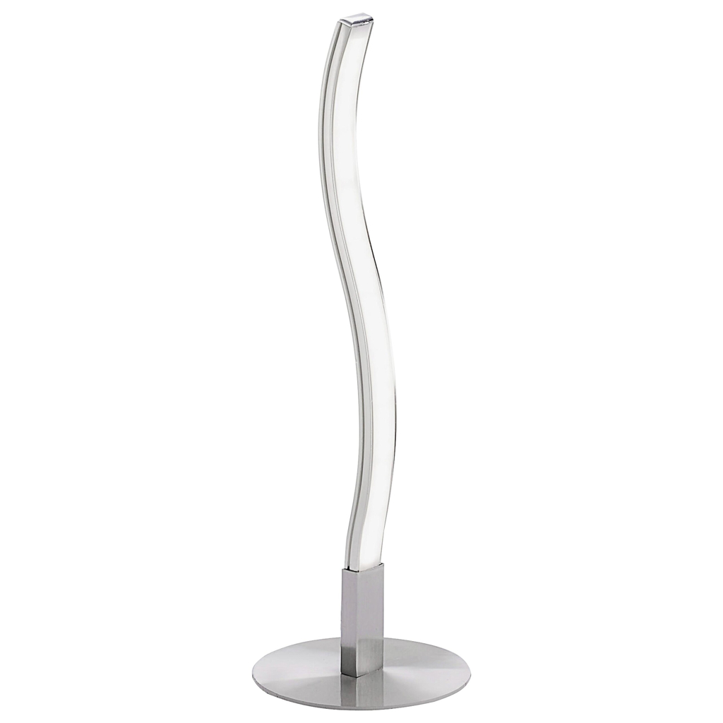 Just Light Tischleuchte 15128-55 Edelstahloptik weiß Metall Kunststoff H: ca. 30 cm