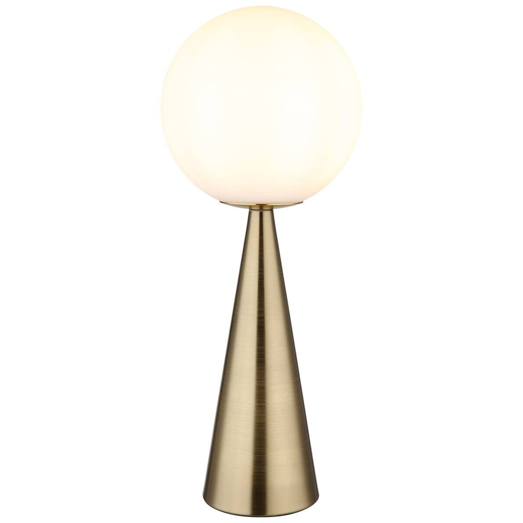 GLOBO Tischleuchte Pinpal 21031M messing Metall Glas H: ca. 50 cm E27 1 Brennstellen
