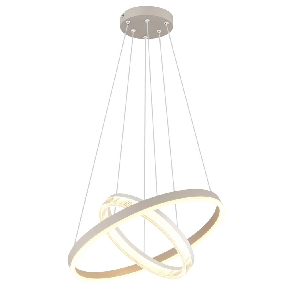 GLOBO LED-Pendelleuchte Elba sand weiß Metall Kunststoff H/D: ca. 150x50 cm