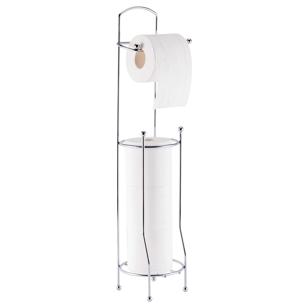 POCOline Stand-WC-Garnitur Chrom Edelstahl H/D: ca. 65,8x15,2 cm