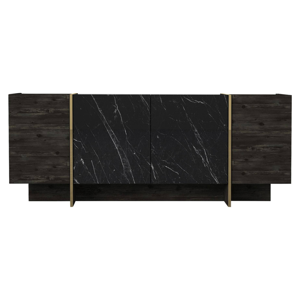 Sideboard Rebab Rebab braun dunkelgrau Marmoroptik B/H/T: ca. 180x75,5x46,6 cm