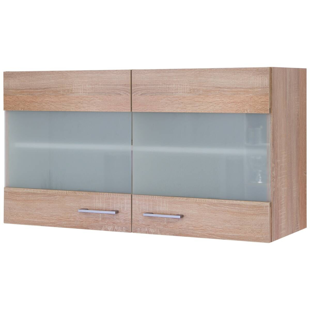 Glashängeschrank Samoa weiß Eiche Nachbildung B/H/T: ca. 100x54,8x32 cm