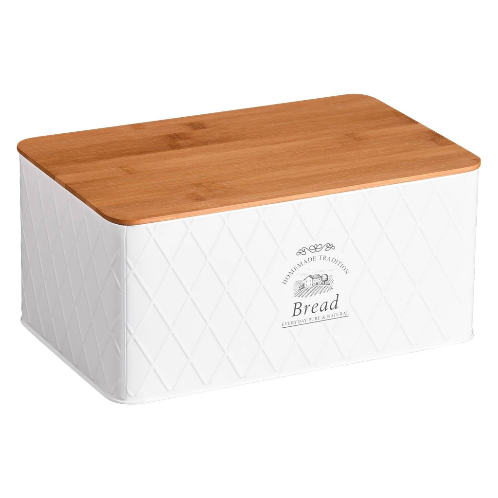 Kesper Brotkasten weiß Metall B/H/L: ca. 18x13x28 cm