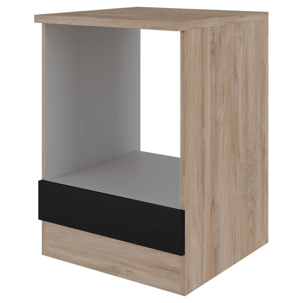 Herdumbauschrank Capri schwarz matt B/H/T: ca. 60x85x60 cm
