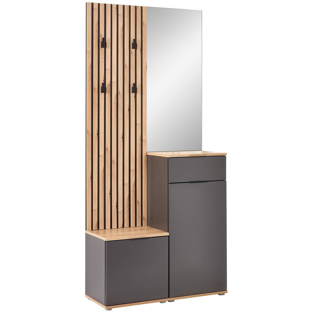 Garderobe Simple anthrazit Eiche Artisan Nachbildung B/H/T: ca. 88x195x35 cm