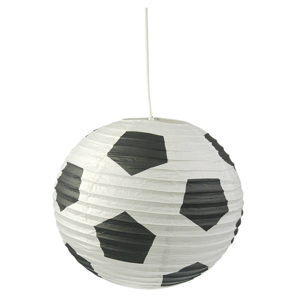Niermann Pendelleuchte Fußball weiß schwarz Papier D: ca. 40 cm