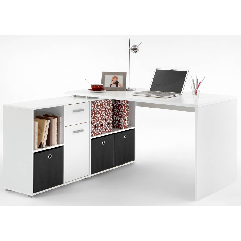 Schreibtisch  weiß B/H/T: ca. 136x74x66,5 cm