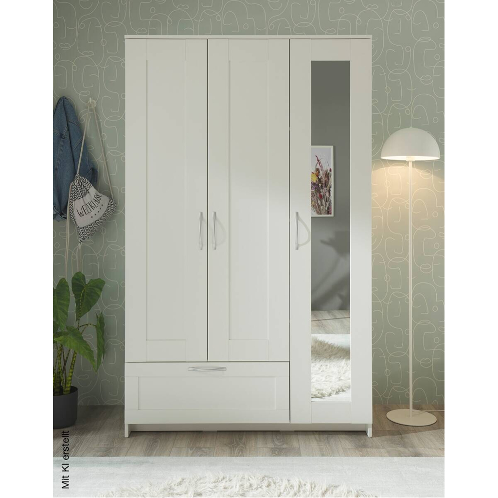 Kleiderschrank weiß B/H/T: ca. 117x191x50 cm