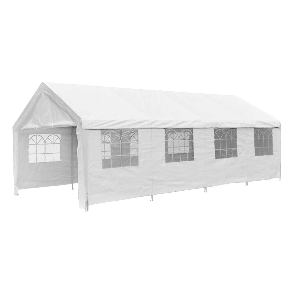 VCM Pavillon weiß Metall B/H/L: ca. 400x200x800 cm