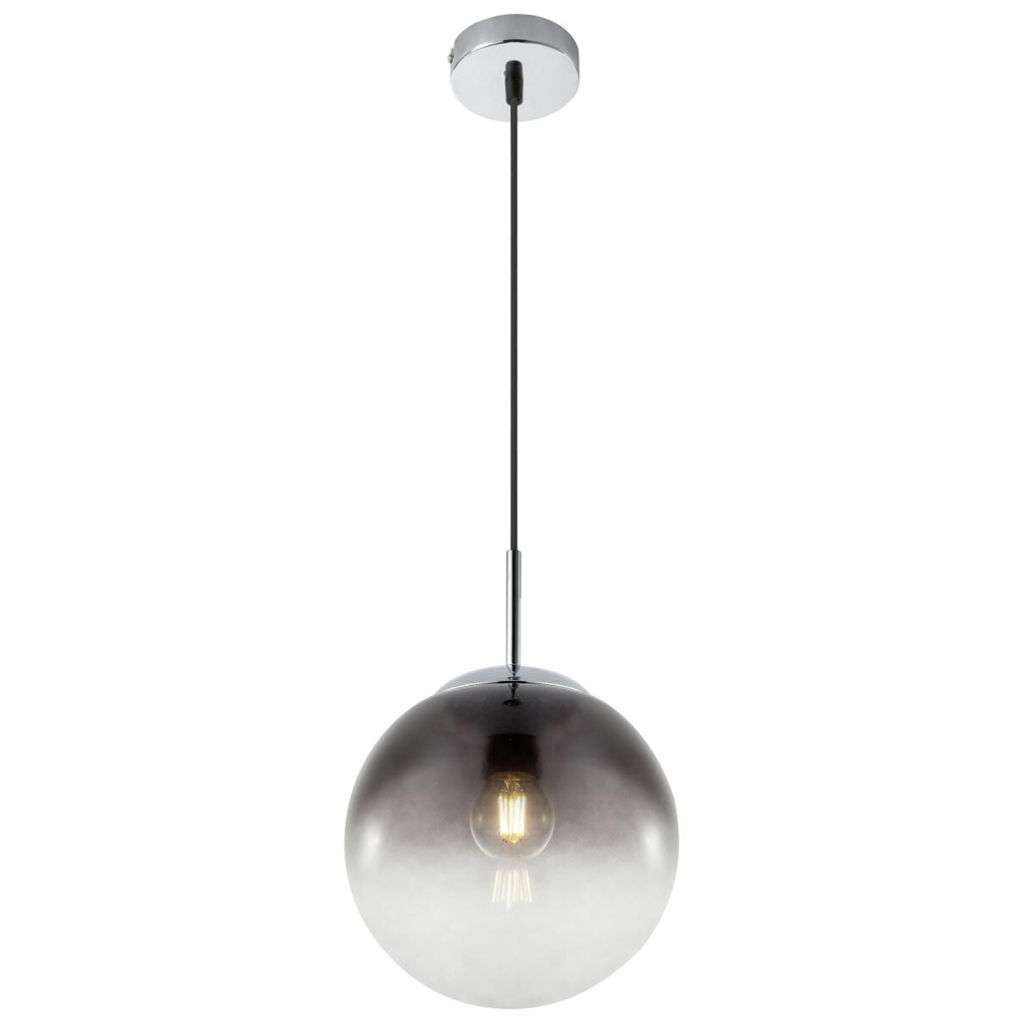 GLOBO Pendelleuchte Varus Rauchglas Chrom H/D: ca. 120x20 cm E27 1 Brennstellen