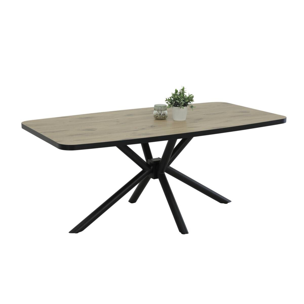 Esstisch Jana Oak Nachbildung schwarz B/H/T: ca. 180x76x100 cm